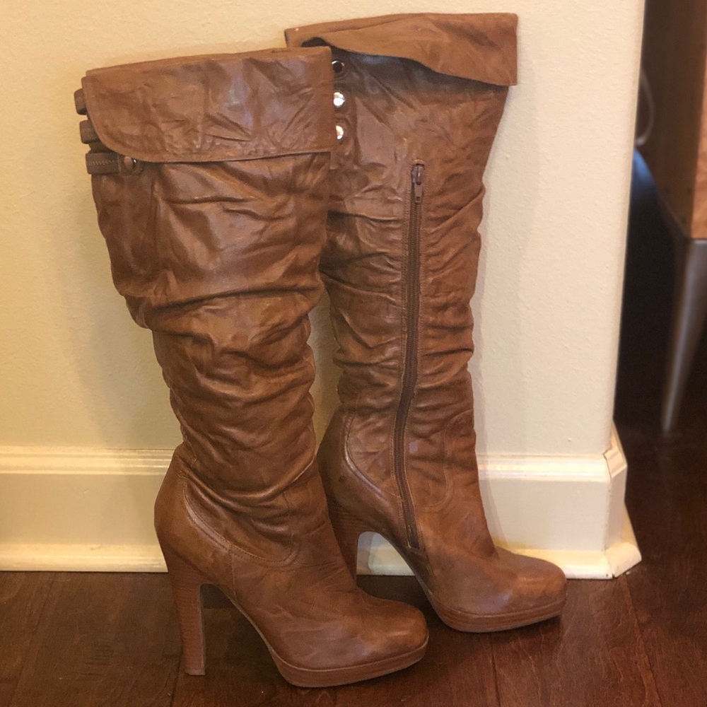 Jessica Simpson tan leather boots 8